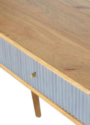 Schreibtisch mit geschnitztem Design in Grau