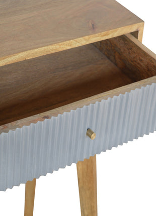 Schreibtisch mit geschnitztem Design in Grau