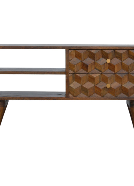 Chestnut Cube Carve Media Unit