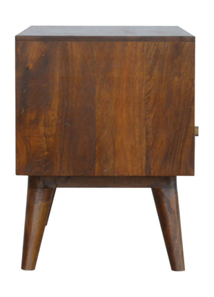 Chestnut Cube Carved TV Unit