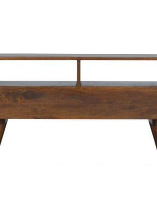 Chestnut Cube Carved TV Unit