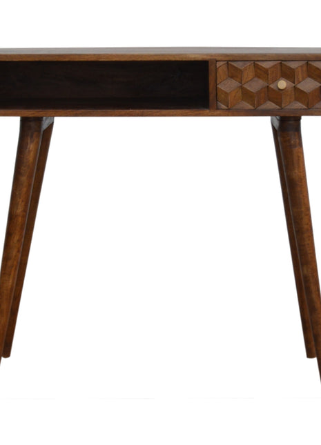 Chestnut Cube Carved Writing Desk