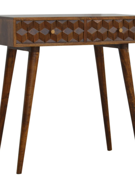 Chestnut Cube Console Table