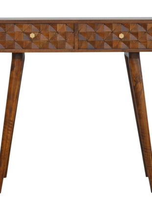Chestnut Diamond Carve Console
