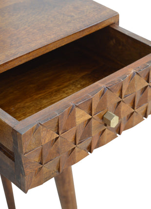 Chestnut Diamond Carve Console