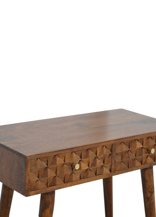 Chestnut Diamond Carve Console