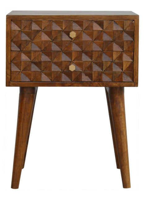 Diamond Carved Chestnut Bedside