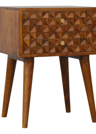 Diamond Carved Chestnut Bedside