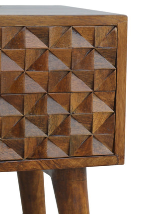 Diamond Carved Chestnut Bedside