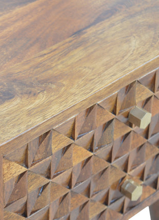 Diamond Carved Chestnut Bedside