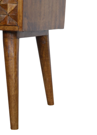 Diamond Carved Chestnut Bedside