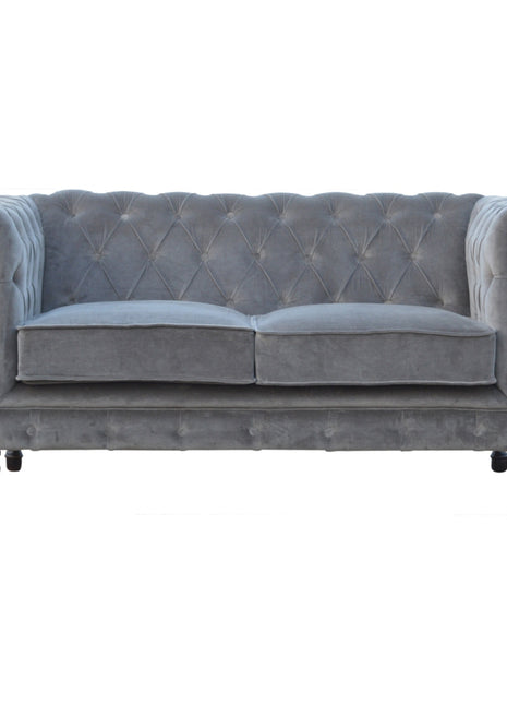 Grey Velvet Chesterfield Sofa