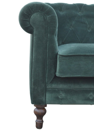 Emerald Green Velvet Chesterfield