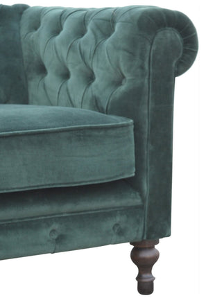 Emerald Green Velvet Chesterfield