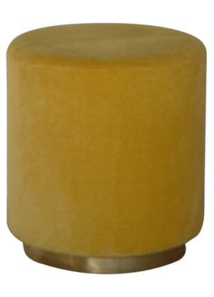 IN818 - Mustard Velvet Footstool with Gold Base