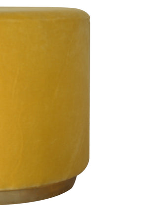 IN818 - Mustard Velvet Footstool with Gold Base