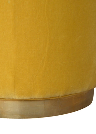 IN818 - Mustard Velvet Footstool with Gold Base