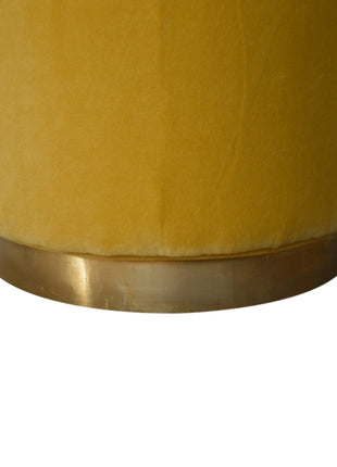 IN818 - Mustard Velvet Footstool with Gold Base