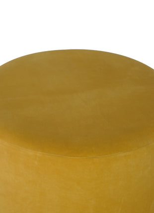 IN818 - Mustard Velvet Footstool with Gold Base