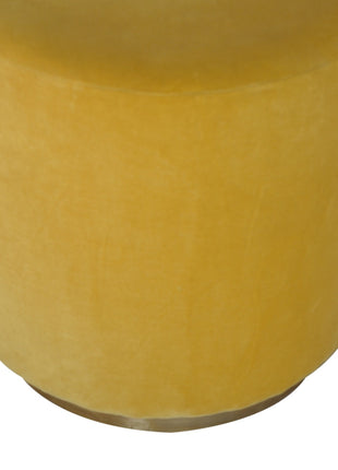 IN818 - Mustard Velvet Footstool with Gold Base