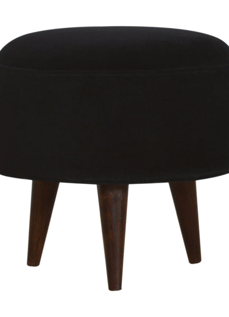 Black Velvet Nordic Style Footstool