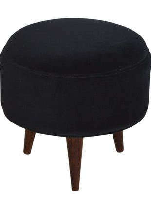 Black Velvet Nordic Style Footstool