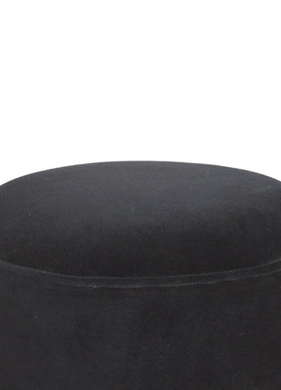 Black Velvet Nordic Style Footstool