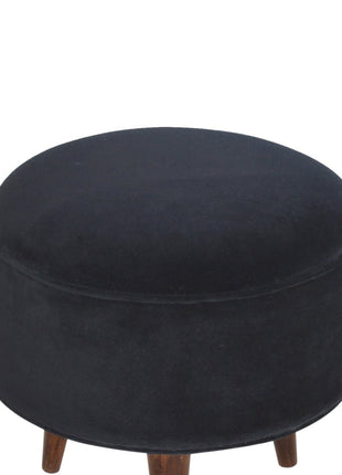 Black Velvet Nordic Style Footstool