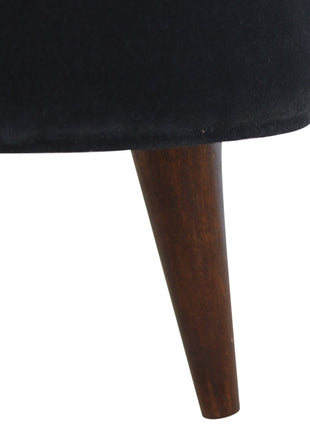 Black Velvet Nordic Style Footstool