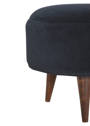 Black Velvet Nordic Style Footstool