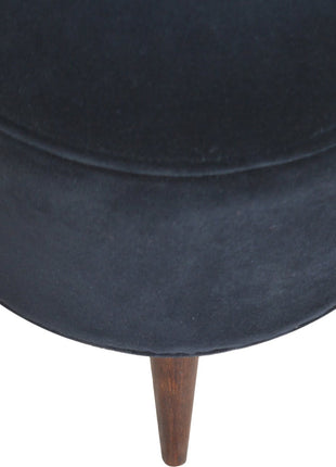Black Velvet Nordic Style Footstool