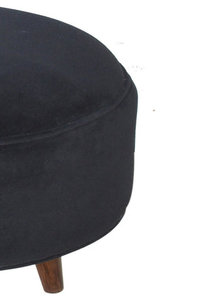 Black Velvet Nordic Style Footstool