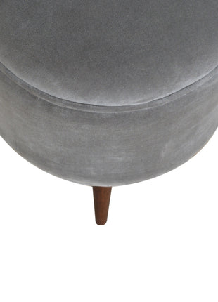 Grey Velvet Nordic Style Footstool
