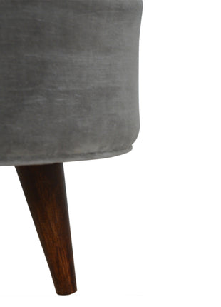 Grey Velvet Nordic Style Footstool
