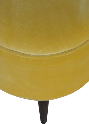 Mustard Velvet Nordic Footstool