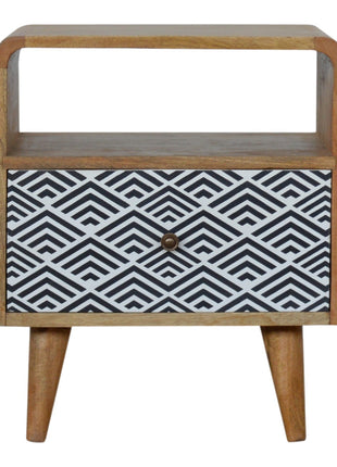 Mono Print Bedside with Open Slot