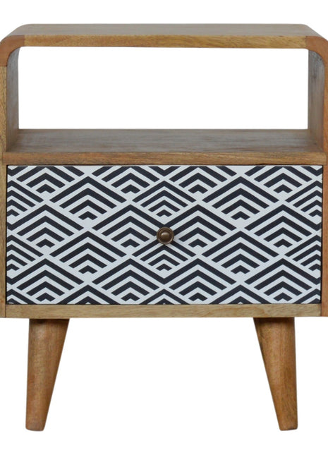 Mono Print Bedside with Open Slot