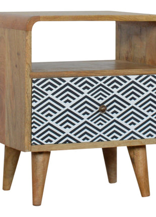 Mono Print Bedside with Open Slot