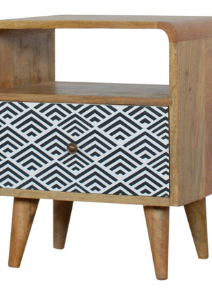 Mono Print Bedside with Open Slot