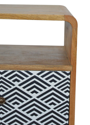 Mono Print Bedside with Open Slot