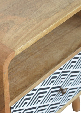 Mono Print Bedside with Open Slot