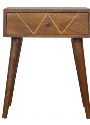 Geometric Brass Inlay Bedside