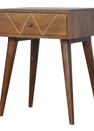 Geometric Brass Inlay Bedside