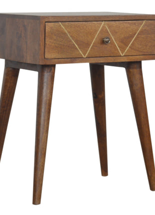 Geometric Brass Inlay Bedside