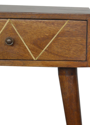 Geometric Brass Inlay Bedside