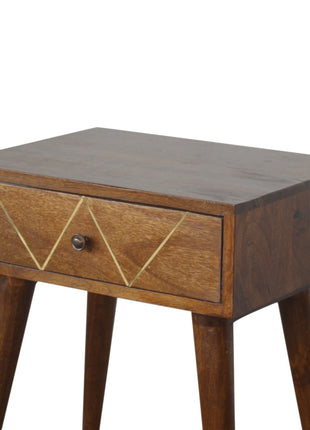 Geometric Brass Inlay Bedside