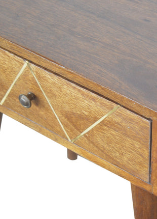 Geometric Brass Inlay Bedside