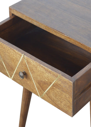 Geometric Brass Inlay Bedside