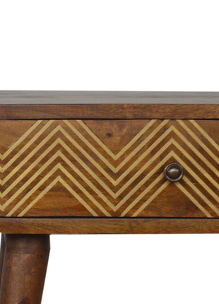 Brass Inlay Chevron Bedside