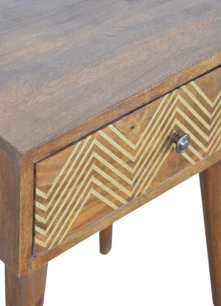 Brass Inlay Chevron Bedside